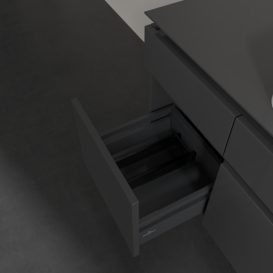 Тумба під раковину Villeroy & Boch Legato 140х55 см з підсвічуванням МДФ/ДСП глянсовий сірий B760L0FP