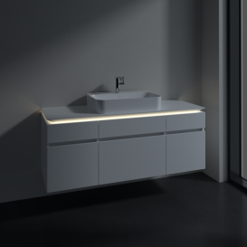 Тумба під раковину Villeroy & Boch Legato 140х55 см з підсвічуванням ДСП білий матовий B760L0MS