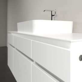 Тумба під раковину Villeroy & Boch Legato 140х55 см з підсвічуванням ДСП білий матовий B760L0MS