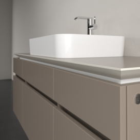 Тумба під раковину Villeroy & Boch Legato 140х55 см з підсвічуванням ДСП сірий трюфель B760L0VG