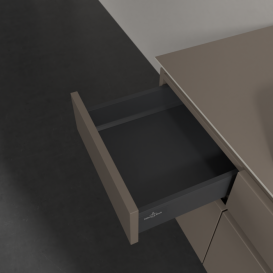 Тумба під раковину Villeroy & Boch Legato 140х55 см з підсвічуванням ДСП сірий трюфель B760L0VG