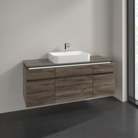 Тумба под раковину Villeroy & Boch Legato 140х55 см с подсветкой ДСП каменный дуб B760L0RK