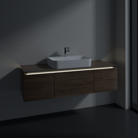 Тумба під раковину Villeroy & Boch Legato 140х38 см з підсвічуванням ДСП дуб аризона B759L0VH