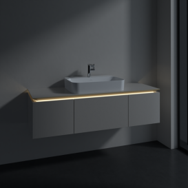 Тумба под раковину Villeroy & Boch Legato 140х38 см с подсветкой ДСП нежно-серый B759L0VK