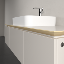 Тумба под раковину Villeroy & Boch Legato 140х38 см с подсветкой ДСП нежно-серый B759L0VK