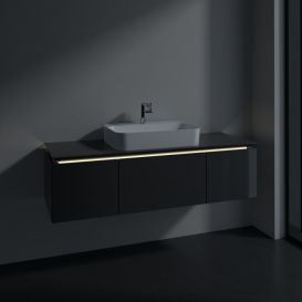 Тумба под раковину Villeroy & Boch Legato 140х38 см с подсветкой МДФ/ДСП глянцевый серый B759L0FP