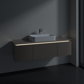 Тумба под раковину Villeroy & Boch Legato 140х38 см с подсветкой ДСП трюфель серый B759L0VG