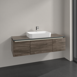 Тумба під раковину Villeroy & Boch Legato 140х38 см з підсвічуванням ДСП кам'яний дуб B759L0RK