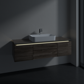 Тумба під раковину Villeroy & Boch Legato 140х38 см з підсвічуванням ДСП кам'яний дуб B759L0RK