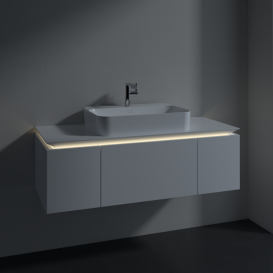 Тумба під раковину Villeroy & Boch Legato 120х38 см з підсвічуванням МДФ/ДСП білий глянсовий B757L0DH