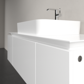 Тумба під раковину Villeroy & Boch Legato 120х38 см з підсвічуванням МДФ/ДСП білий глянсовий B757L0DH