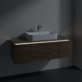 Тумба під раковину Villeroy & Boch Legato 120х38 см з підсвічуванням ДСП дуб аризона B757L0VH