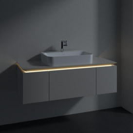 Тумба під раковину Villeroy & Boch Legato 120х38 см з підсвічуванням ДСП ніжно-сірий B757L0VK