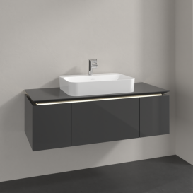 Тумба під раковину Villeroy & Boch Legato 120х38 см з підсвічуванням МДФ/ДСП глянсовий сірий B757L0FP
