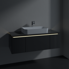 Тумба під раковину Villeroy & Boch Legato 120х38 см з підсвічуванням МДФ/ДСП глянсовий сірий B757L0FP