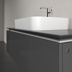 Тумба під раковину Villeroy & Boch Legato 120х38 см з підсвічуванням МДФ/ДСП глянсовий сірий B757L0FP