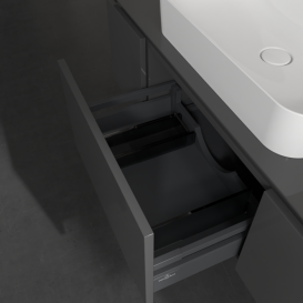 Тумба під раковину Villeroy & Boch Legato 120х38 см з підсвічуванням МДФ/ДСП глянсовий сірий B757L0FP