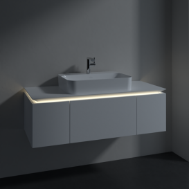 Тумба під раковину Villeroy & Boch Legato 120х38 см з підсвічуванням ДСП білий матовий B757L0MS