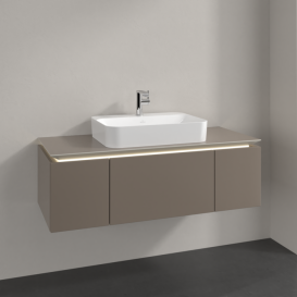 Тумба под раковину Villeroy & Boch Legato 120х38 см с подсветкой ДСП трюфель серый B757L0VG