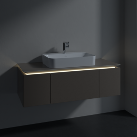 Тумба под раковину Villeroy & Boch Legato 120х38 см с подсветкой ДСП трюфель серый B757L0VG
