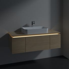 Тумба під раковину Villeroy&Boch Legato 120х38 см з підсвічуванням ДСП північний дуб B757L0VJ