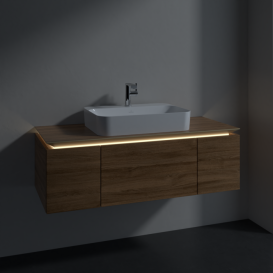 Тумба под раковину Villeroy & Boch Legato 120х38 см с подсветкой ДСП дуб канзас B757L0RH