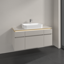 Тумба під раковину Villeroy & Boch Legato 120х55 см з підсвічуванням ДСП ніжно-сірий B758L0VK