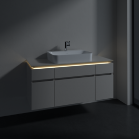 Тумба під раковину Villeroy & Boch Legato 120х55 см з підсвічуванням ДСП ніжно-сірий B758L0VK