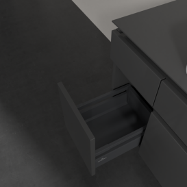 Тумба під раковину Villeroy & Boch Legato 120х55 см з підсвічуванням МДФ/ДСП глянсовий сірий B758L0FP