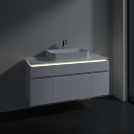 Тумба під раковину Villeroy & Boch Legato 120х55 см з підсвічуванням ДСП білий матовий B758L0MS