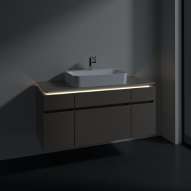 Тумба під раковину Villeroy & Boch Legato 120х55 см з підсвічуванням ДСП сірий трюфель B758L0VG