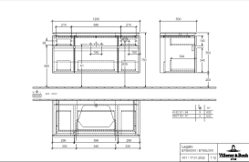 Тумба під раковину Villeroy & Boch Legato 120х55 см з підсвічуванням ДСП дуб канзас B758L0RH