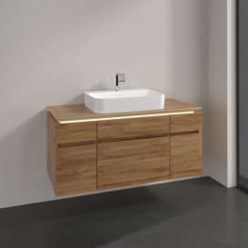 Тумба під раковину Villeroy & Boch Legato 120х55 см з підсвічуванням ДСП дуб канзас B758L0RH