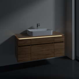 Тумба під раковину Villeroy & Boch Legato 120х55 см з підсвічуванням ДСП дуб канзас B758L0RH