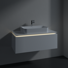 Тумба под раковину Villeroy & Boch Legato 100х38 см с подсветкой МДФ/ДСП белый глянцевый B755L0DH