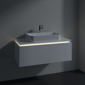 Тумба під раковину Villeroy & Boch Legato 100х38 см з підсвічуванням ДСП білий матовий B755L0MS