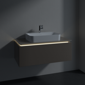 Тумба под раковину Villeroy & Boch Legato 100х38 см с подсветкой ДСП трюфель серый B755L0VG