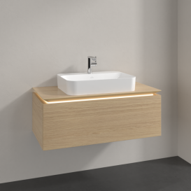 Тумба під раковину Villeroy&Boch Legato 100х38 см з підсвічуванням ДСП північний дуб B755L0VJ