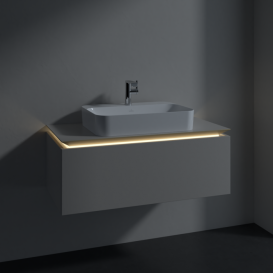 Тумба під раковину Villeroy & Boch Legato 100х38 см з підсвічуванням ДСП ніжно-сірий B755L0VK