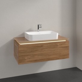 Тумба під раковину Villeroy & Boch Legato 100х38 см з підсвічуванням ДСП дуб канзас B755L0RH