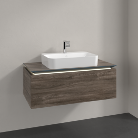 Тумба под раковину Villeroy & Boch Legato 100х38 см с подсветкой ДСП каменный дуб B755L0RK