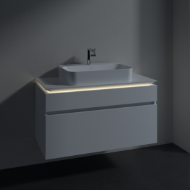 Тумба під раковину Villeroy & Boch Legato 100х55 см з підсвічуванням МДФ/ДСП білий глянсовий B756L0DH