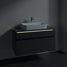 Тумба под раковину Villeroy & Boch Legato 100х55 см с подсветкой МДФ/ДСП глянцевый серый B756L0FP