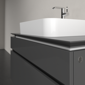 Тумба под раковину Villeroy & Boch Legato 100х55 см с подсветкой МДФ/ДСП глянцевый серый B756L0FP