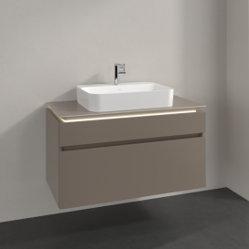 Тумба під раковину Villeroy & Boch Legato 100х55 см з підсвічуванням ДСП сірий трюфель B756L0VG