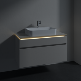 Тумба под раковину Villeroy & Boch Legato 100х55 см с подсветкой ДСП нежно-серый B756L0VK