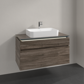 Тумба под раковину Villeroy & Boch Legato 100х55 см с подсветкой ДСП каменный дуб B756L0RK