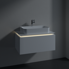 Тумба под раковину Villeroy & Boch Legato 80х38 см с подсветкой МДФ/ДСП белый глянцевый B753L0DH