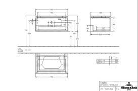 Тумба под раковину Villeroy & Boch Legato 80х38 см с подсветкой МДФ/ДСП глянцевый серый B753L0FP
