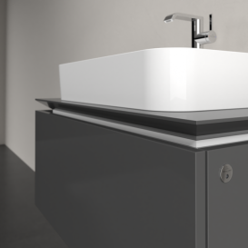 Тумба под раковину Villeroy & Boch Legato 80х38 см с подсветкой МДФ/ДСП глянцевый серый B753L0FP